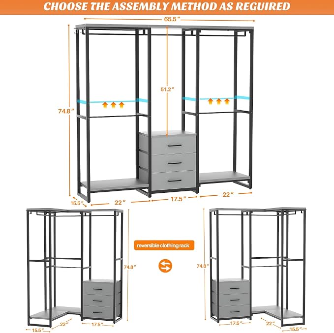 Aheaplus Garment Rack Heavy Duty Clothes Rack - Image 3