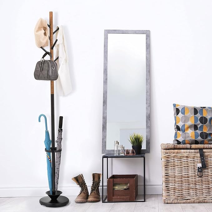 MyGift Freestanding Metal Entryway Coat Rack and Umbrella Stand - Image 3