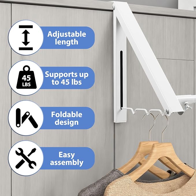 Over The Door Hanger, Foldable Over The Door Drying Rack - Image 2