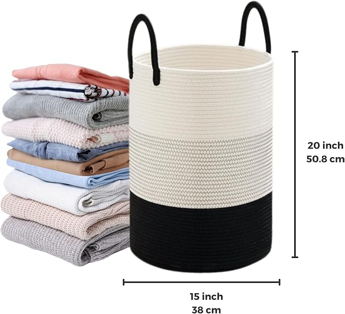 Maxona Laundry Basket with Handles White - Image 3
