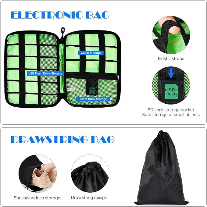 NiHome 7PCS Compression Packing Cube Set Expandable Mesh Travel Bag Luggage - Image 6