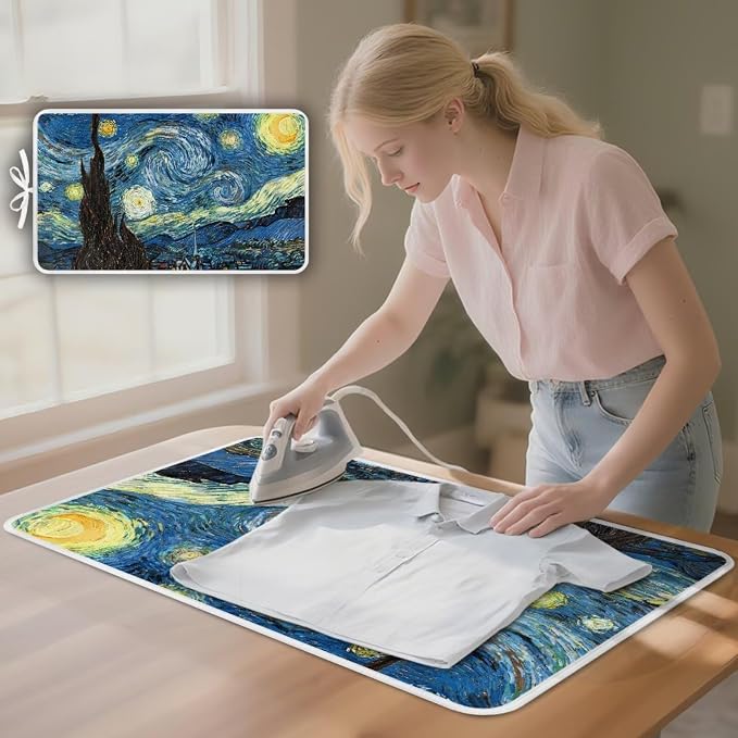 Ironing Mat The Starry Night Pattern Foldable Ironing Pad Portable Board Iron - Image 2