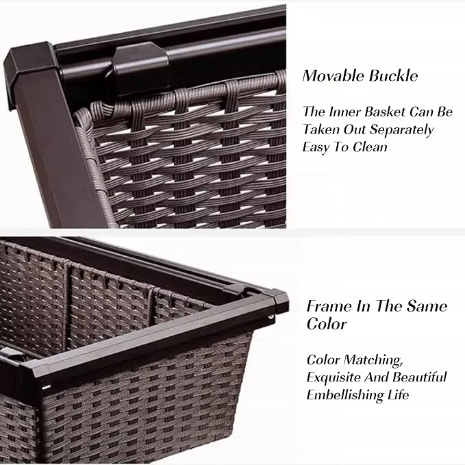 Pull Out Drawer Organizer Containers, Slide Out Pantry Shelves, Rattan - Image 3