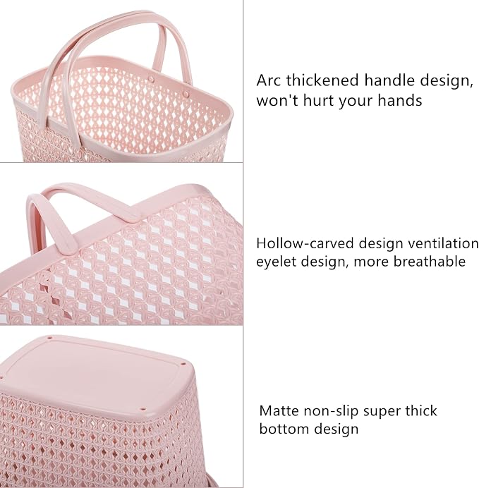 Frcctre 3 Pack Portable Shower Caddy Basket, Plastic Storage Baskets - Image 3