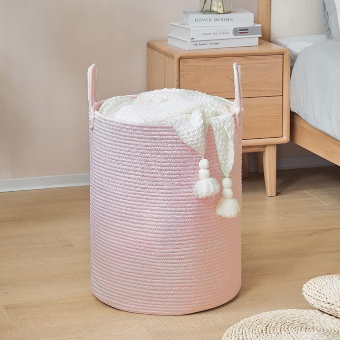YOUDENOVA Laundry Hamper Basket, Woven 58L Tall Laundry Basket - Image 2