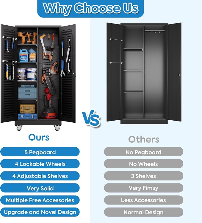 Metal Broom Closet Storage Cabinet - Image 6
