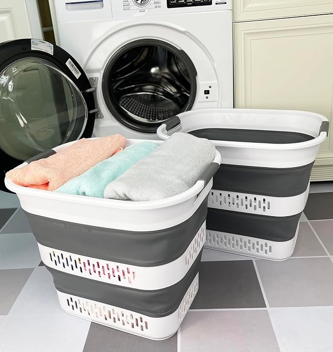SAMMART 40L Collapsible Plastic Laundry Basket - Image 3