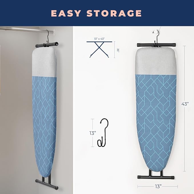 Ironing Board, Compact and Space Saver Foldable Iron Board, Safety Ironing - Image 6