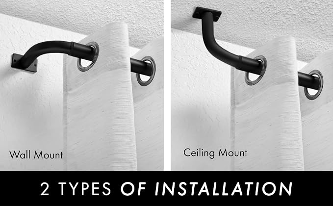 Meriville 1-Inch Diameter Wrap Around Blackout Curtain Rod, 96-Inch to 144-Inch - Image 5