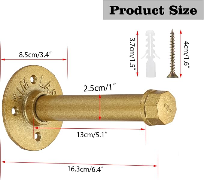 Sumnacon 2 Pcs 5.9 Inch Industrial Pipe Clothes Bar - Image 3