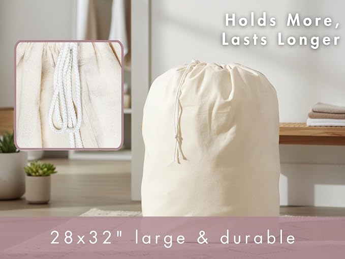 PurpleEssences Laundry Bag Durable Clothes Drawstring Bag Machine Washable - Image 2