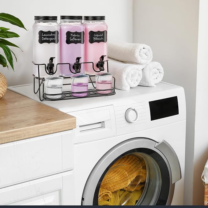 3 Sets 2.2L Liquid Laundry Detergent Dispenser, Glass Laundry Soap Dispenser - Image 4
