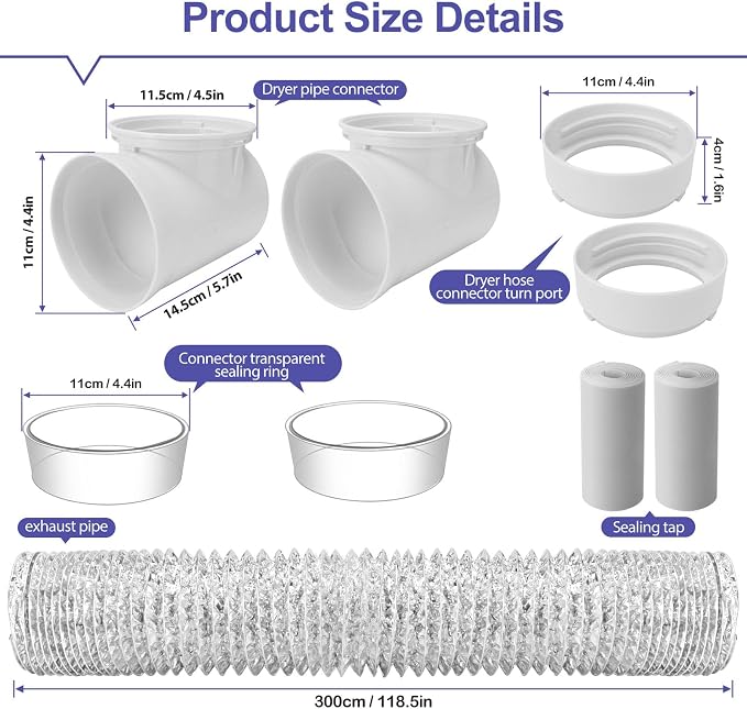 Dryer Vent Hose Duct Connector kit 90 Degree Elbow - Image 7