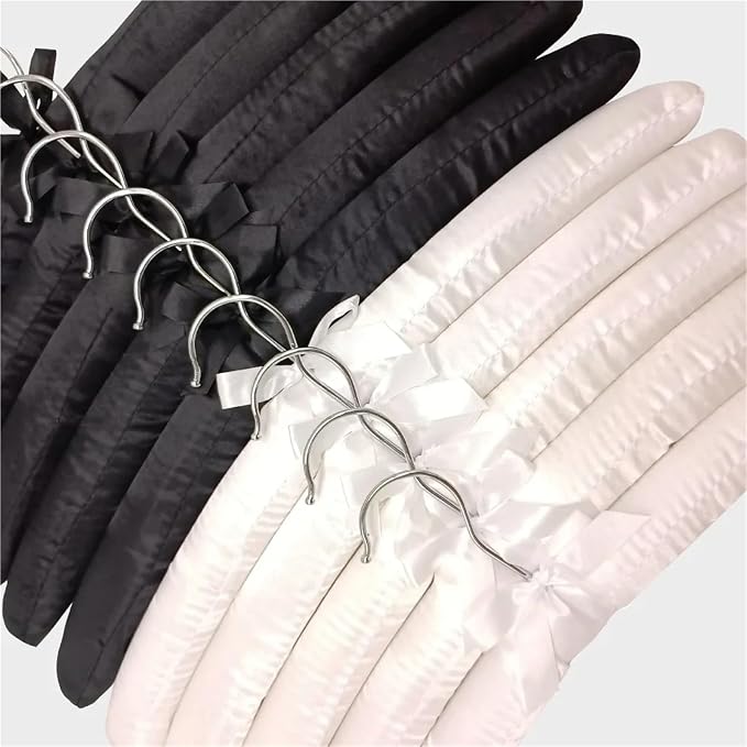 Hanger 5PCS Coat Satin Padded Clothes Silk Wrapped Display Sponge Hangers - Image 7