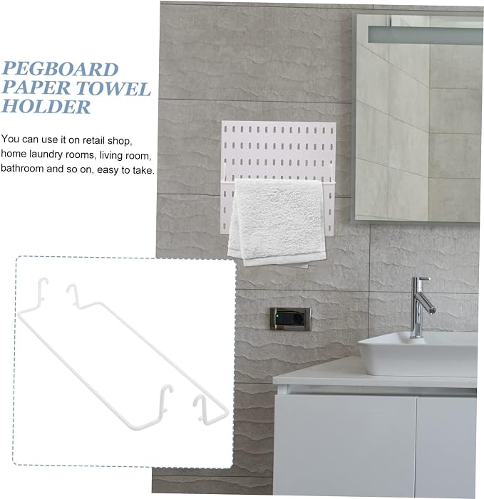2 Pcs Pegboard Towel Holder Hooks Paper Towel Holders - Image 6