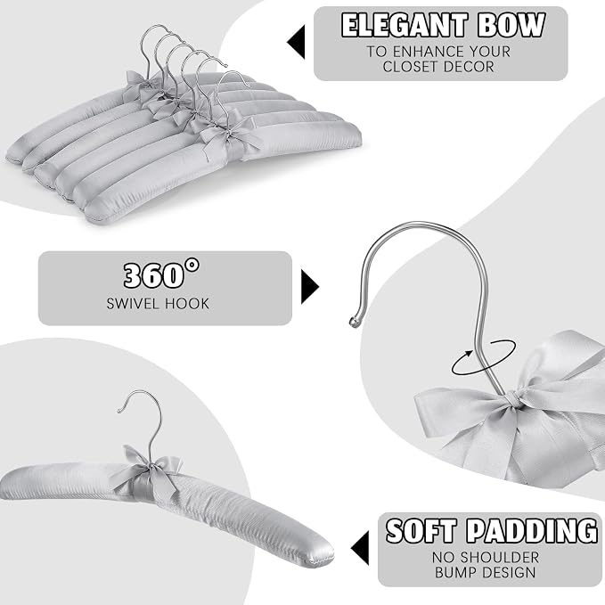 Jetec 24 Pieces Satin Padded Hangers - Image 4