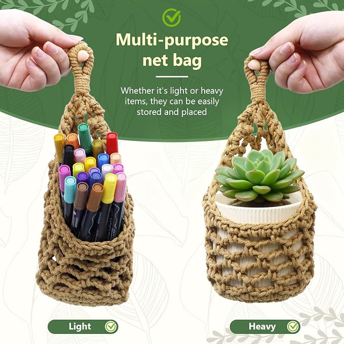 Macrame Wall Plant Hanger, Hanging Planter Basket Holder, Wall Planters - Image 2