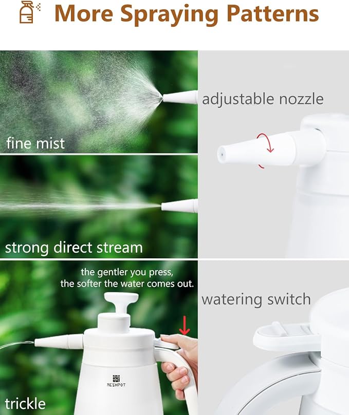 0.4 Gallon Garden Pump Sprayer, 50 oz Small Water Sprayer Provide 3 Spraying - Image 5