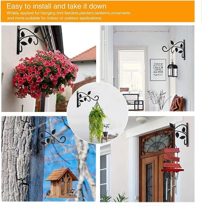 Hanging Plant Bracket, Rust-Resistant Decorative Metal Plant Hanger - Image 7