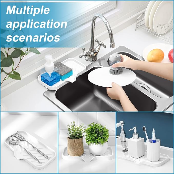 SUBEKYU Silicone Kitchen Soap Tray, Sink Tray - Image 6