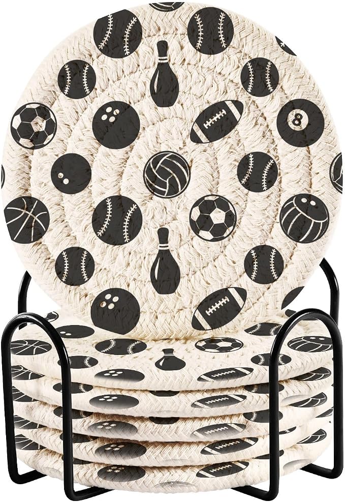 Black Ball Sports Coasters Set of 6 by Unknown