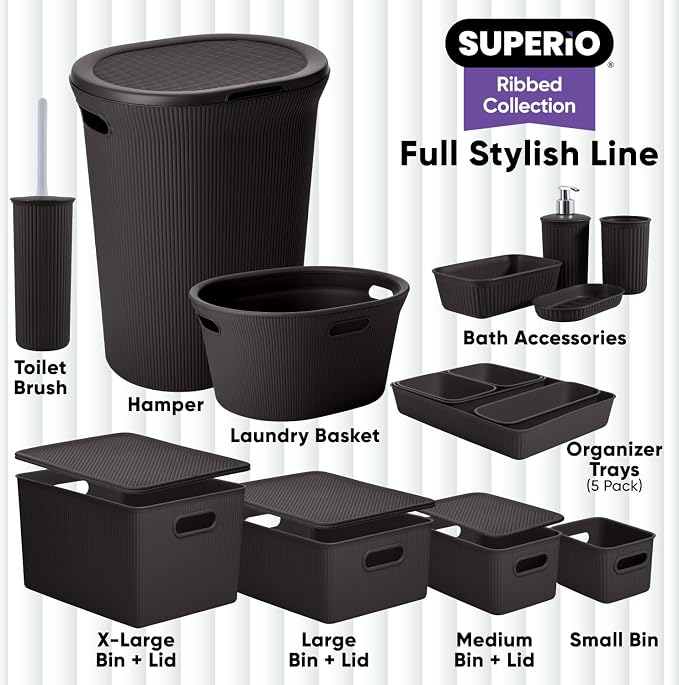Superio Decorative Plastic Basket Open Home Storage Bins Organizer Baskets - Image 5