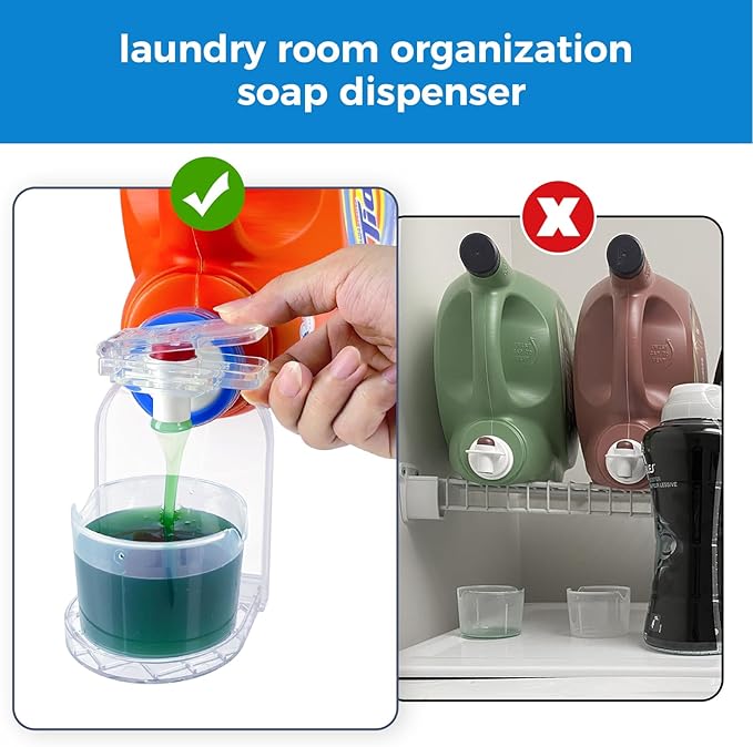 Clear Laundry Detergent Dispenser Cup Holder & Nozzle Force-Saving Switch - Image 2