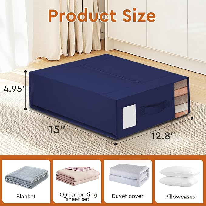 4 Pack Bed Sheet Closet Organizers and Storage, Sturdy Foldable Storage - Image 2