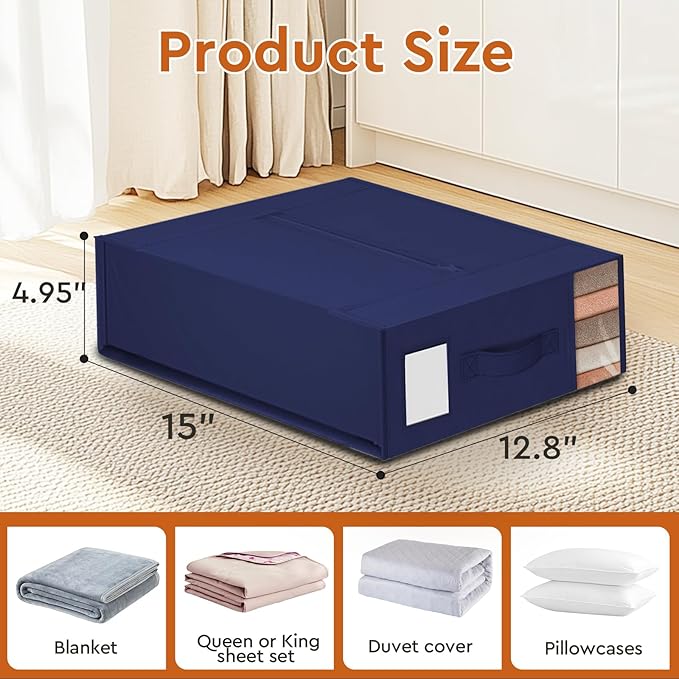 6 Pack Bed Sheet Closet Organizers and Storage, Sturdy Foldable Storage - Image 2