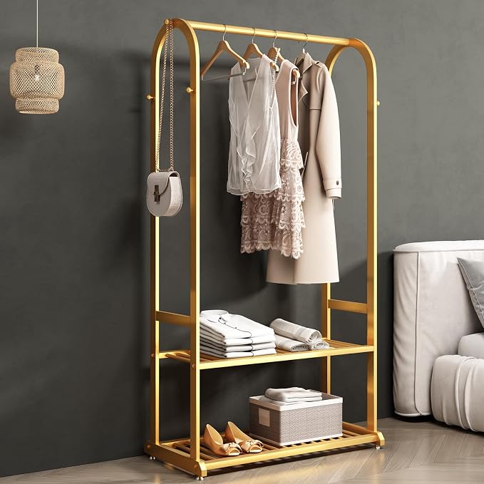 Gold Clothing Rack, Metal Garment Rack - Image 5