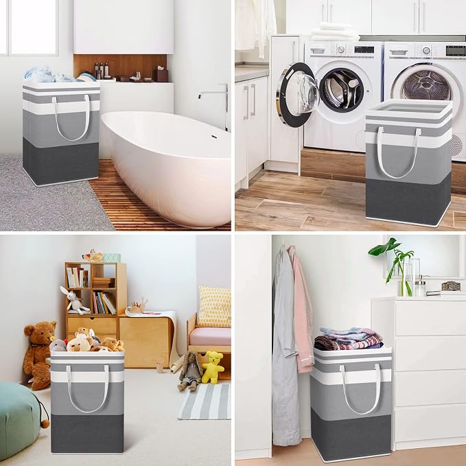 HomeHacks 4-Pack Large Laundry Basket, 75L Each Waterproof, Freestanding - Image 6