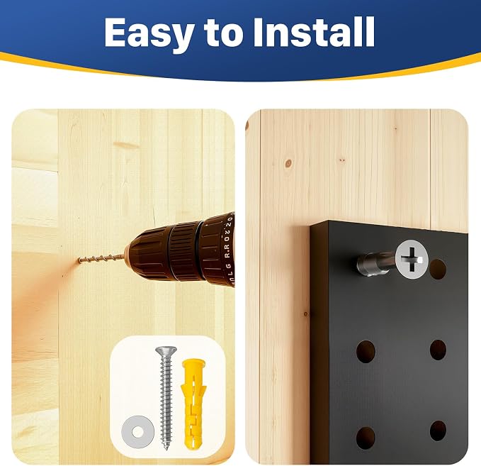 4 Pcs 24”×16”Metal Pegboard Panels, Heavy Duty Peg Boards - Image 6