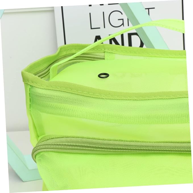 KALLORY Light Green Woolen Line Mesh Bag - Image 5