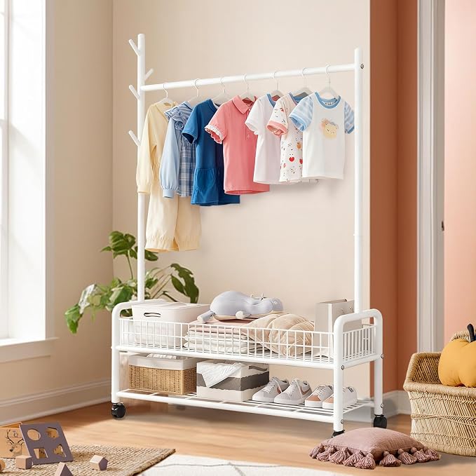 Clothes Rack with Storage Shelves, Heavy - Image 7