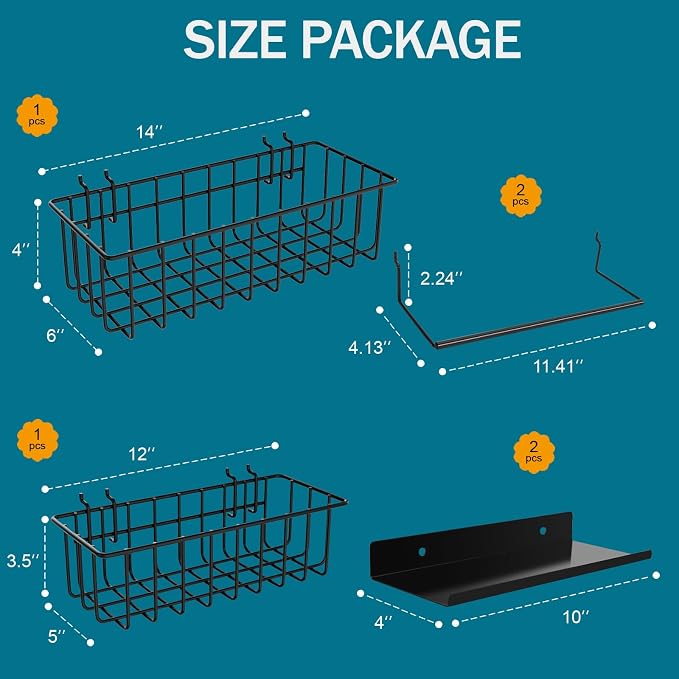 Peg Board Accessories Kit, Pegboard Hooks Assortment - Image 3