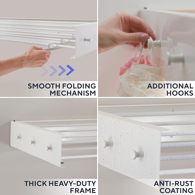 Foldable Wall Mounted Drying Rack 40 inch - Image 4