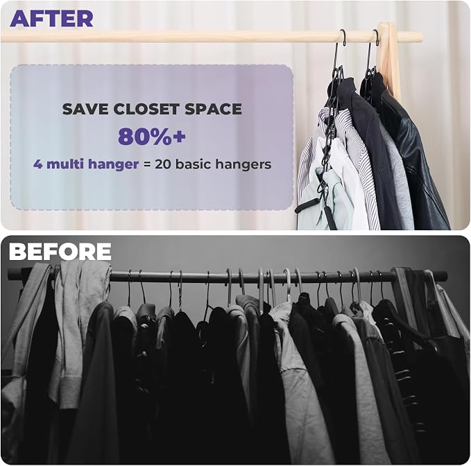 Shirt Hangers Space Saving, 5 in 1 Multi Layer Clothes Hanger - Image 2