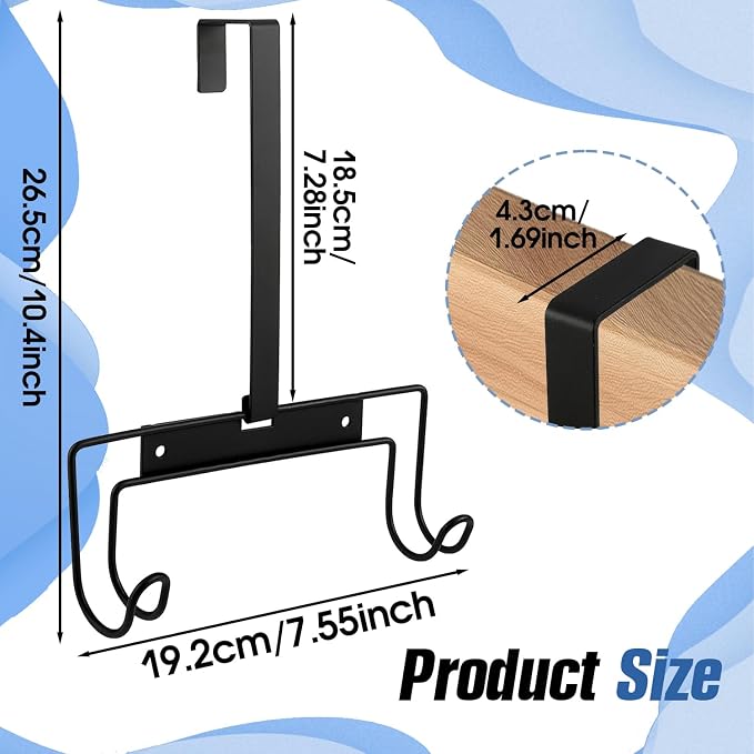 2-Pack Ironing Board Hanger Wall Mount & Over The Door, Thickened Metal Iron - Image 2