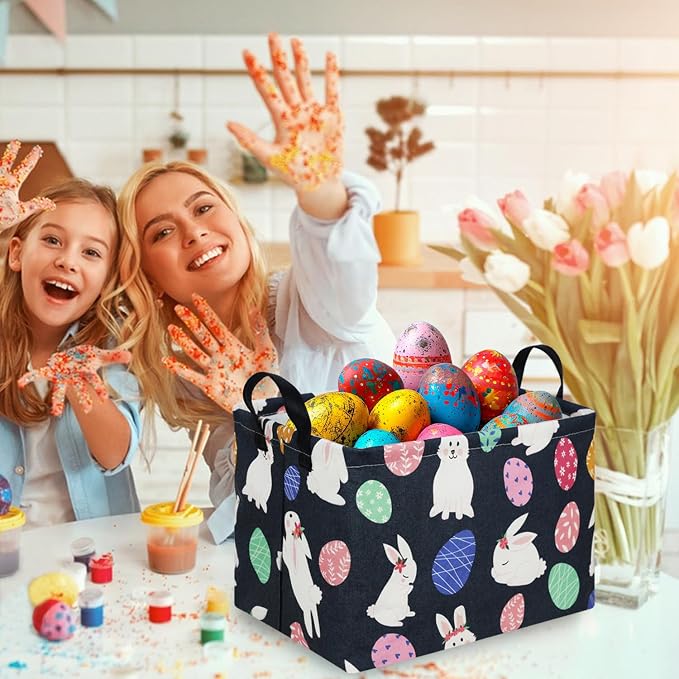 FXOLCSHE Rectangular Easter basket, Easter basket empty, Laundry Hamper - Image 3