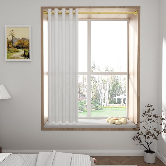 1 Pack Gold Spring Tension Curtain Rod 30-64 Inches, 7/8" inch Adjustable - Image 5