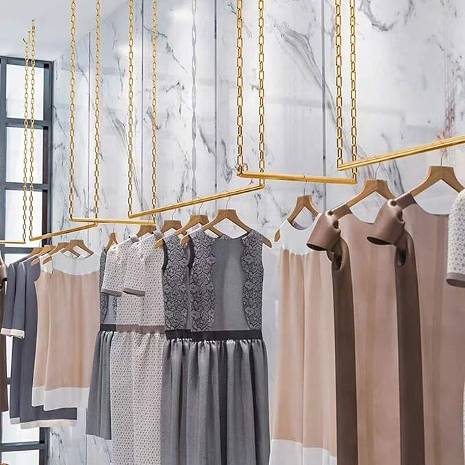 2 Pcs Creative Adjustable Height Clothing Storage Chain Garment Rack, Wedding - Image 9