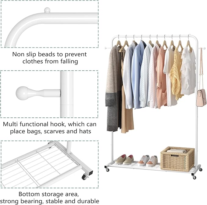 Sywhitta Clothing Rack on Wheels - Image 2