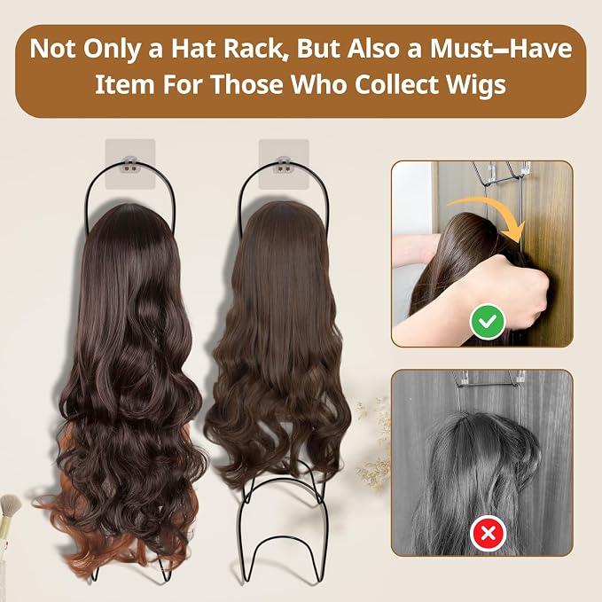 LINFIDITE 10 Pack Hat Rack Hanger Holder Organizer Closet Hanging Baseball Cap - Image 3