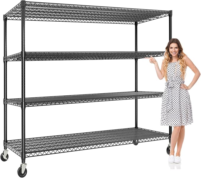 4-Tier Heavy Duty Metal Shelving Unit, Adjustable Height & Feet, Sturdy by OUTGOODS