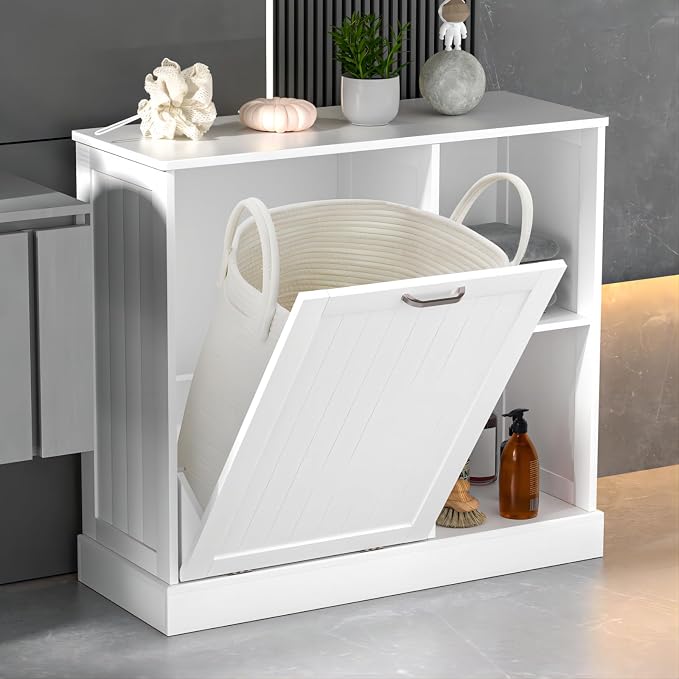 GAZHOME Tilt Out Laundry Hamper Cabinet by GAZHOME