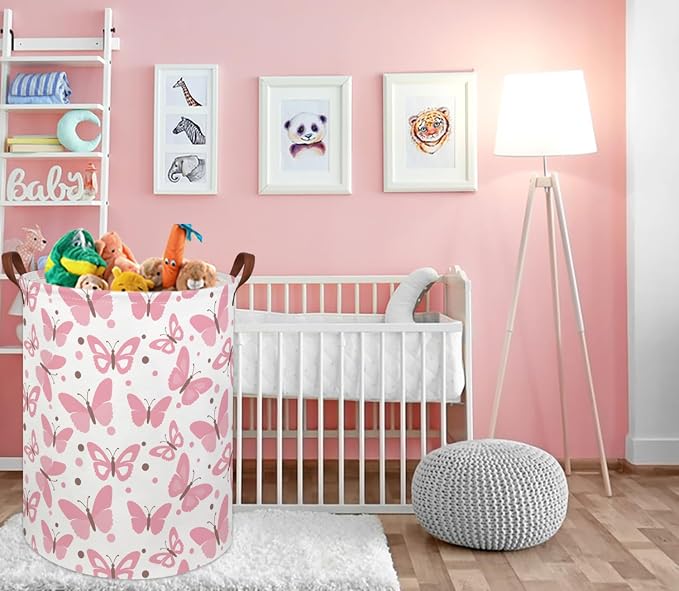 HIYAGON Girls Pink Laundry Baskets Baby Hamper - Image 2