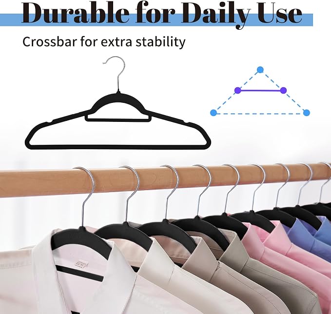 Smartor Velvet Hangers 120 Pack, Non Slip Clothes Hangers - Image 5