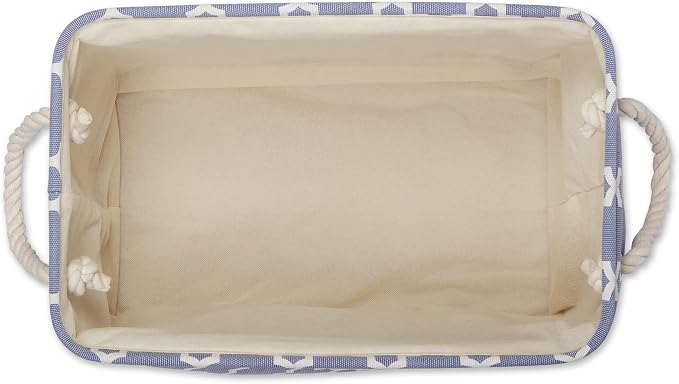 DII Polyester Container with Handles, Lattice Storage Bin, Stonewash Blue - Image 3