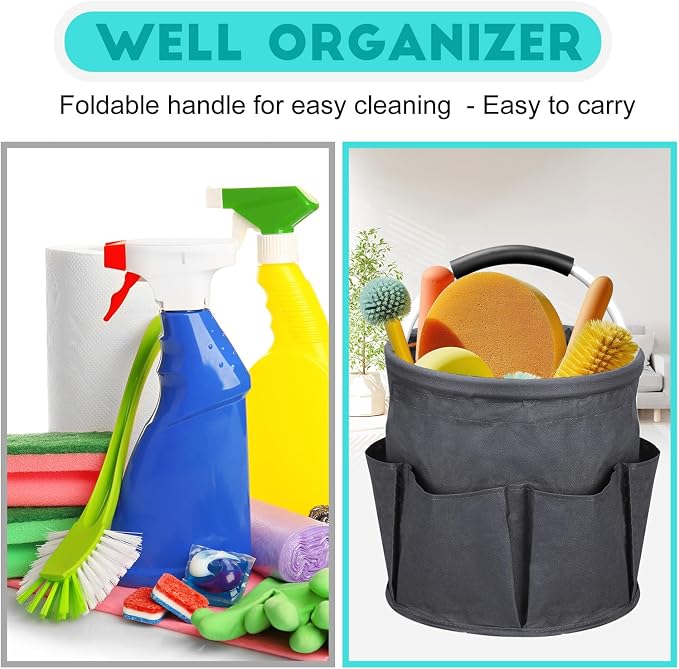 Cleaning Caddy for Cleaning Supplies, 17L Cleaning Supply Caddy - Image 6