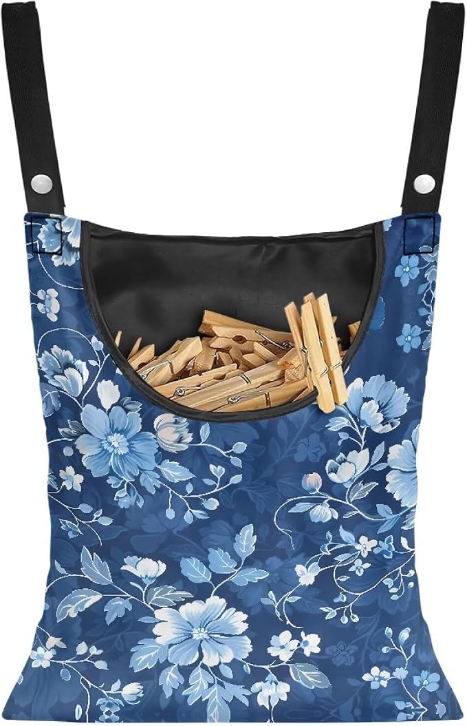 Clothes Pin Hanging Bag with Large Opening, Lightweight Hanging Laundry Bag by Unknown